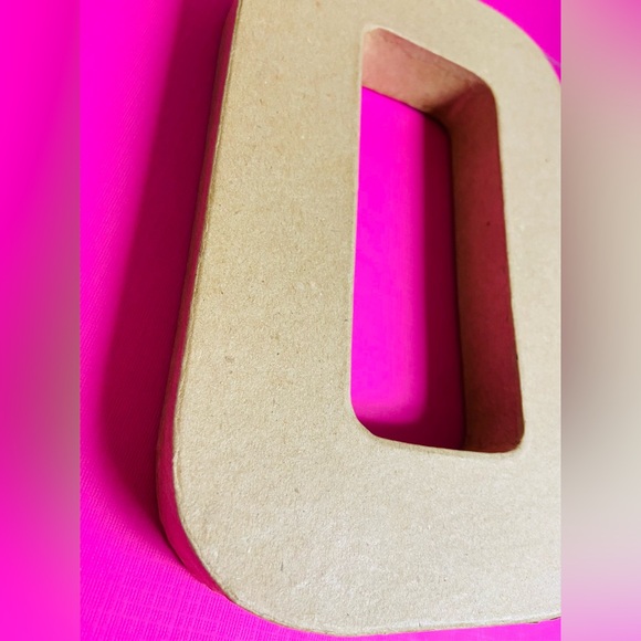 NWT. Block chunky paper mache letter “O” or number zero. Natural tan color. - Picture 2 of 3
